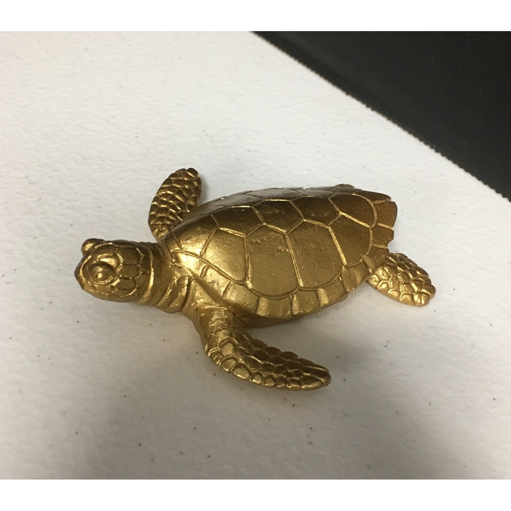 Gold Sea Turtle Figurine Resin Home Decor